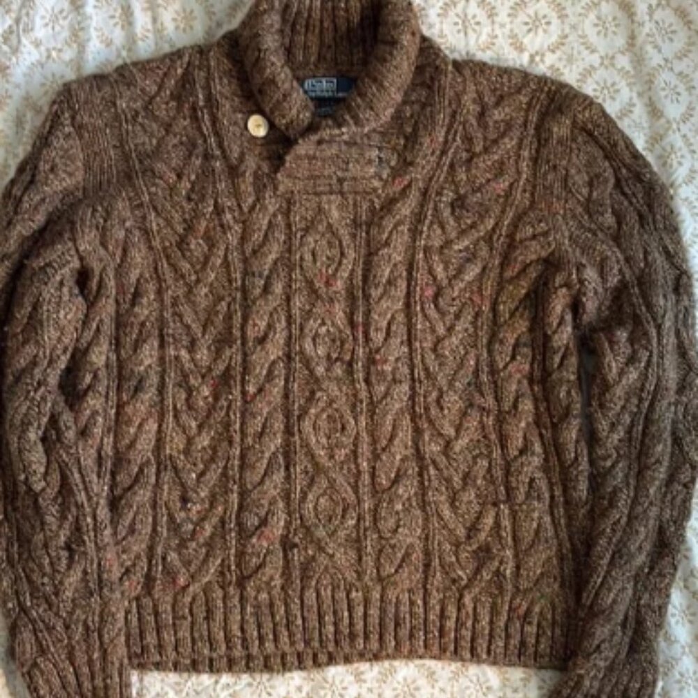 Polo Ralph Lauren Brown Cable Knit Sweater